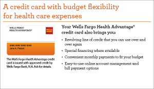 wells fargo health advantage credit card information