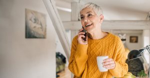 woman speaking on a mobile phone