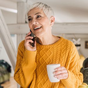 woman speaking on a mobile phone